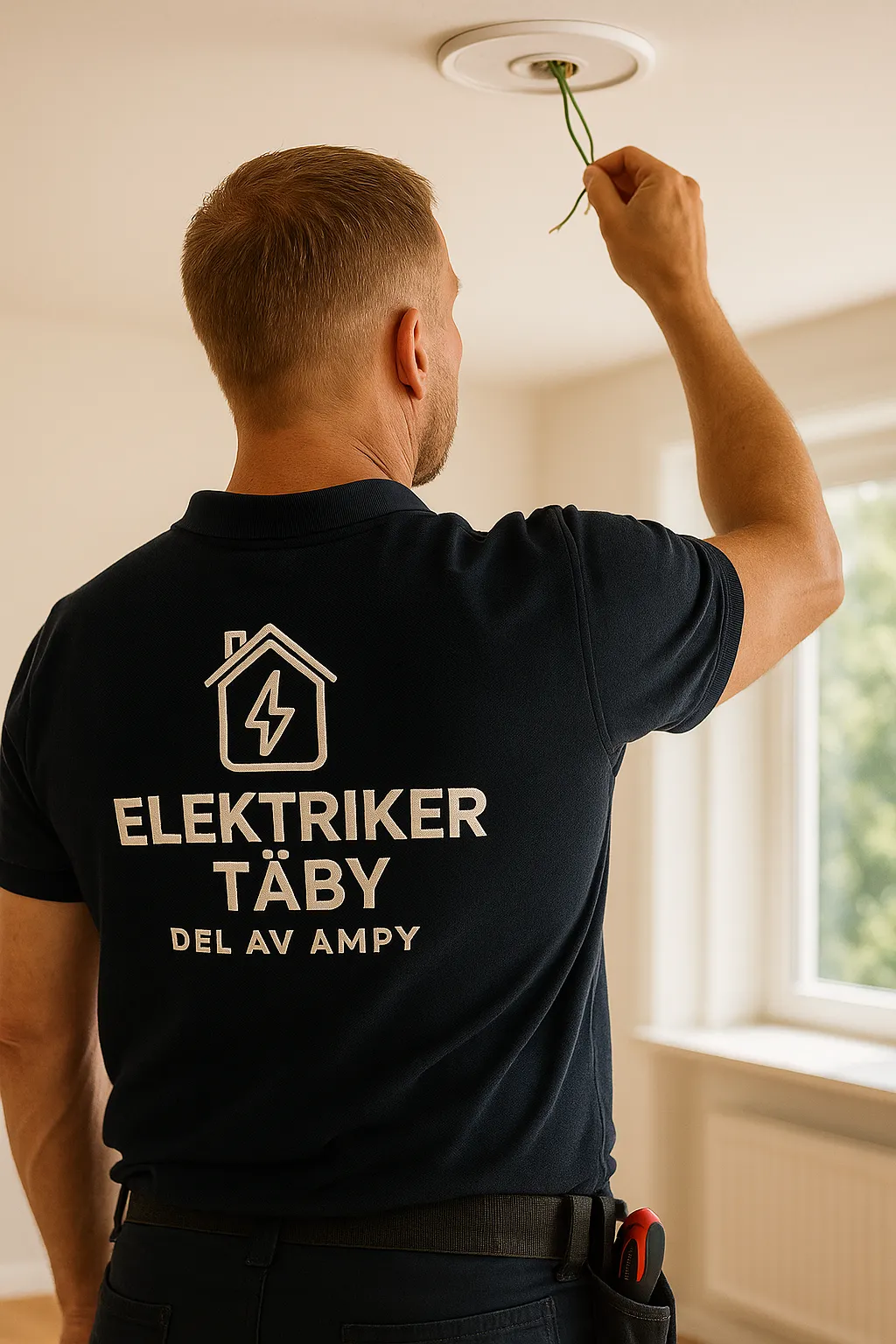 Elektriker Täby utför belysningsinstallation i bostad – professionellt och noggran utförd elinstallation i Täby av behörig elektriker.