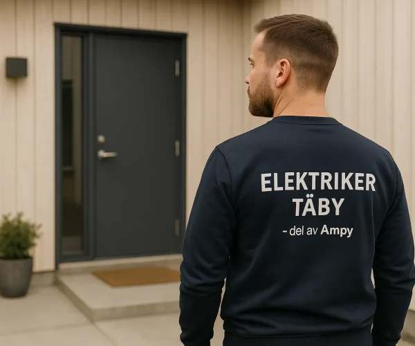 Elektriker i Täby på väg till kund för elinstallation av spotlights – snabb och pålitlig service i Täby med lokal expertis och certifierade elektriker.