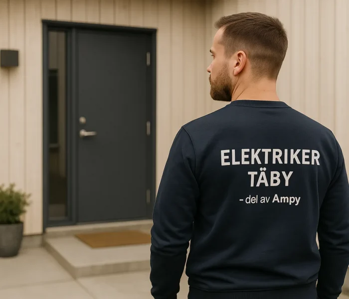 Elektriker i Täby på väg till kund för elinstallation av spotlights – snabb och pålitlig service i Täby med lokal expertis och certifierade elektriker.